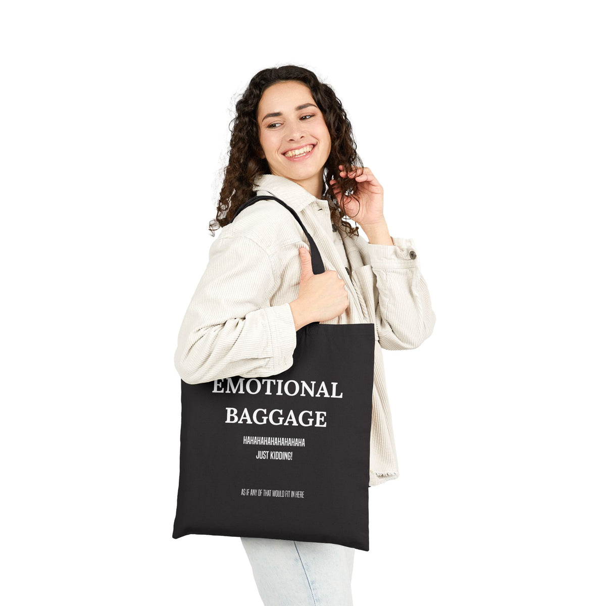 Emotional Baggage Canvas Tote Bag — Funny Sarcastic Quote Grocery & Book Bag
