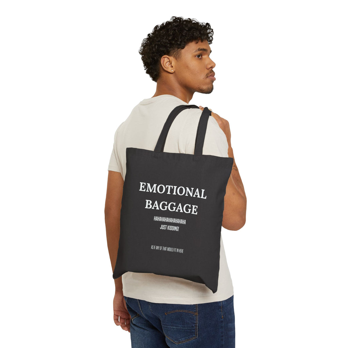 Emotional Baggage Canvas Tote Bag — Funny Sarcastic Quote Grocery & Book Bag