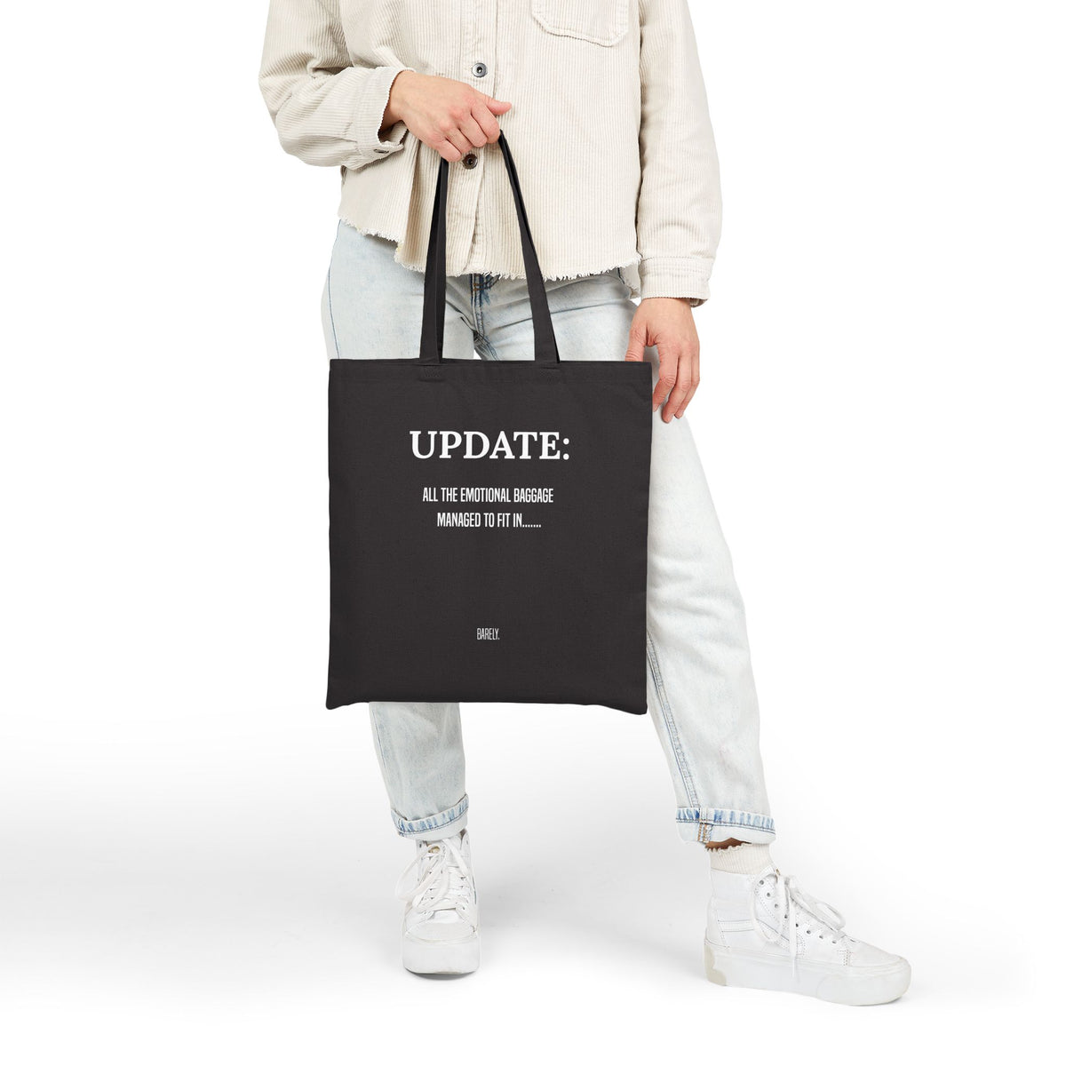 Emotional Baggage Canvas Tote Bag — Funny Sarcastic Quote Grocery & Book Bag